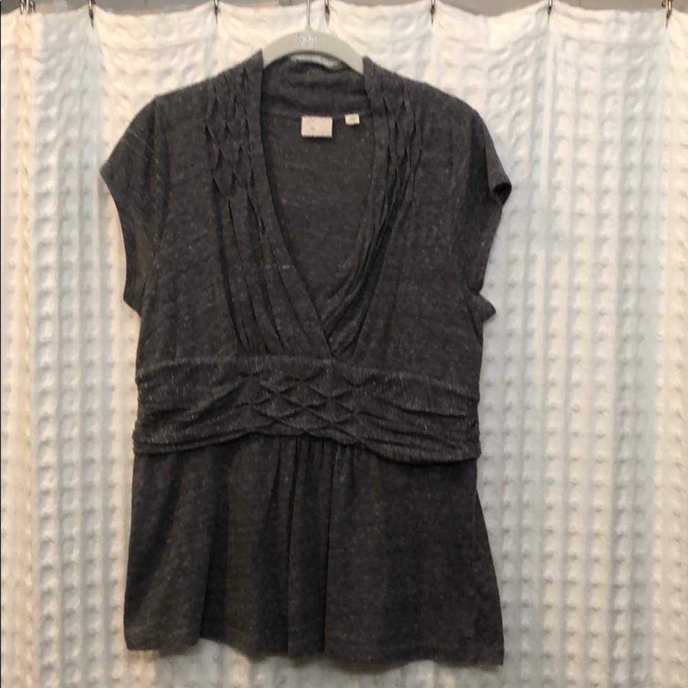 Anthropologie Heathered Gray V Neck